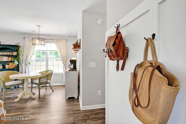 197 Cherry Rd, Southport, NC 28461 - hallway with dark wood-style floors and baseboards