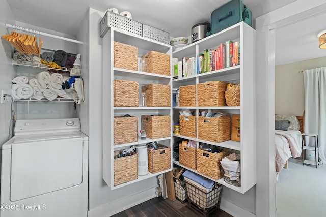 storage area with washer / dryer