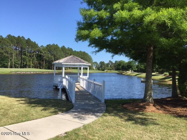 7473 Balmore Dr SW, Sunset Beach, NC 28468 - dock area with a gazebo and a water view