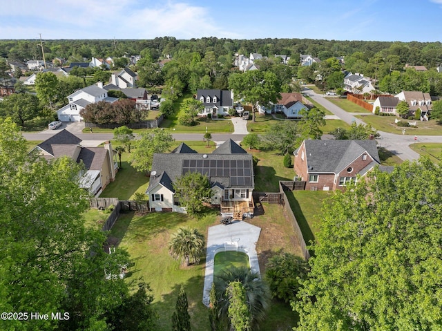 birds eye view of property with a residential view