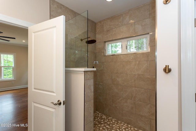 117 Banbridge Dr, West End, NC 27376 - bathroom featuring a walk in shower and a wealth of natural light