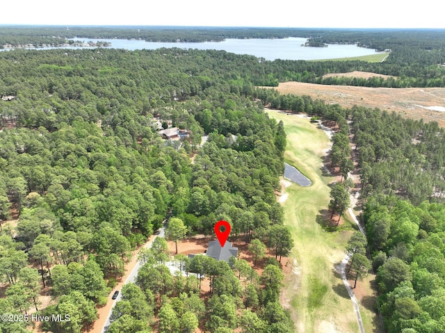 117 Banbridge Dr, West End, NC 27376 - birds eye view of property with a water view, a forest view, and view of golf course