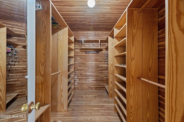 spacious closet with wood-type flooring