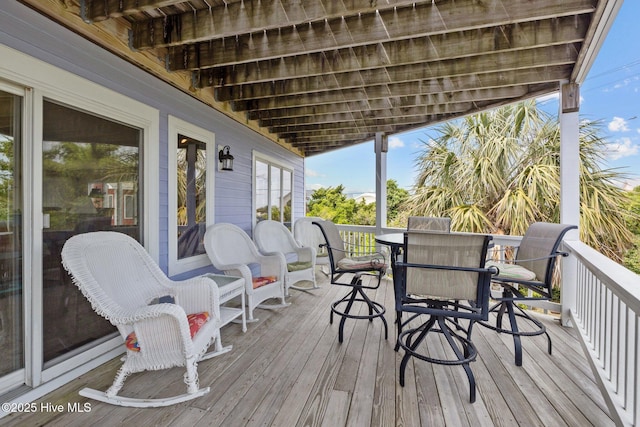 105 Island Quay Ct, Atlantic Beach, NC 28512 - wooden deck with outdoor dining area