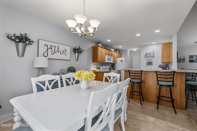 202 Two Oaks Ct, Newport, NC 28570 - dining area with recessed lighting and a chandelier