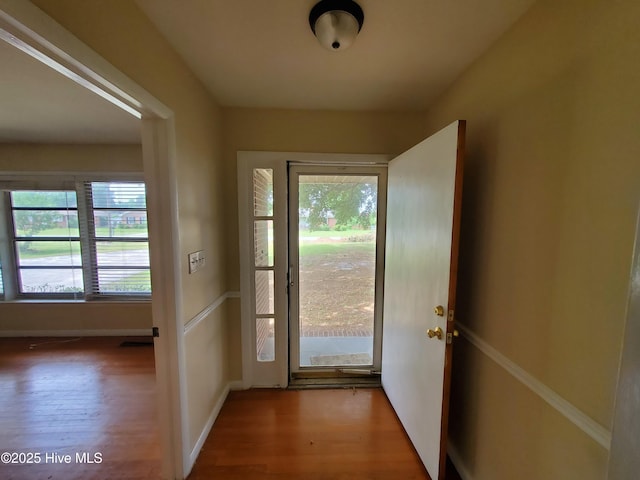 2703 Langston Dr, Goldsboro, NC 27534 - doorway to outside with baseboards, plenty of natural light, and wood finished floors
