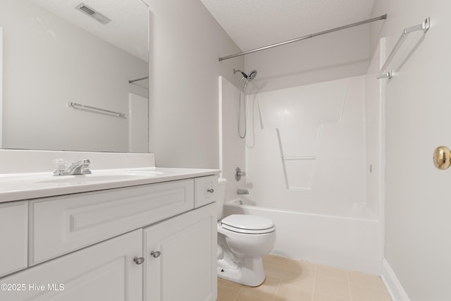 315 Whirlaway Blvd, Sneads Ferry, NC 28460 - bathroom with a textured ceiling, vanity, bathtub / shower combination, and toilet
