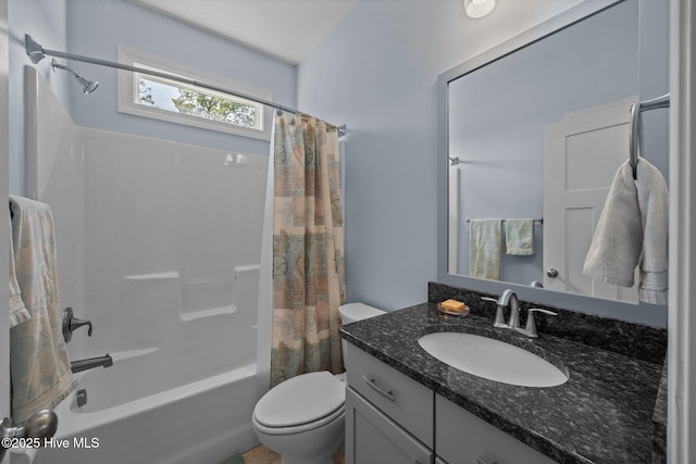 2312 Caracara Dr, New Bern, NC 28560 - bathroom featuring shower / tub combo, toilet, and vanity