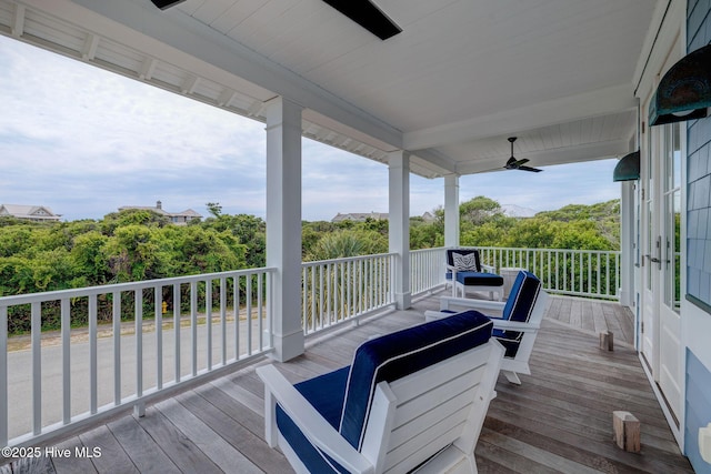 801 Federal Rd, Bald Head Island, NC 28461 - deck with a ceiling fan