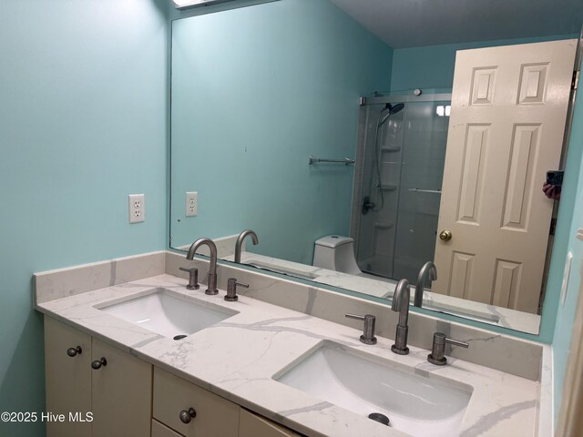 2602 Linden Ln NW, Wilson, NC 27896 - full bath featuring double vanity and a shower stall