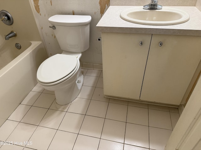 2602 Linden Ln NW, Wilson, NC 27896 - bathroom with vanity, toilet, tile patterned flooring, and shower / bath combination