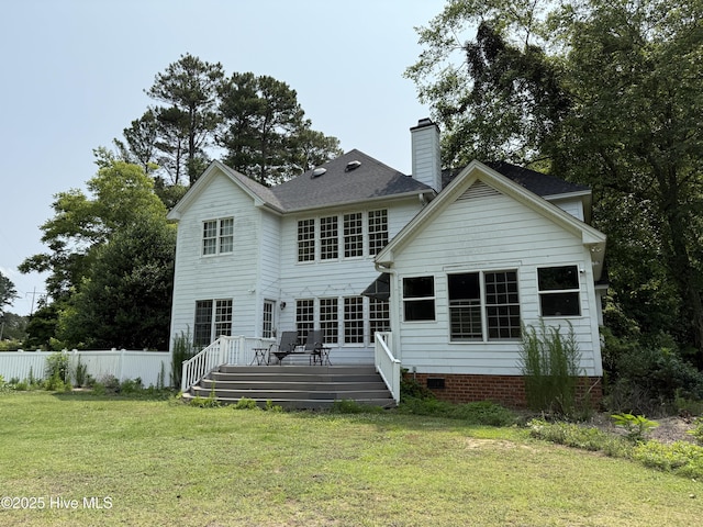 2602 Linden Ln NW, Wilson, NC 27896 - rear view of property with a deck, a chimney, and crawl space