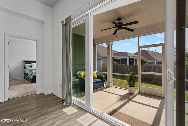 506 Esthwaite Dr SE, Leland, NC 28451 - unfurnished sunroom with a ceiling fan