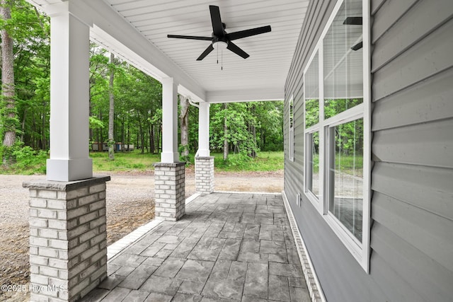1064 Tulls Creek Rd, Moyock, NC 27958 - view of patio with covered porch and a ceiling fan