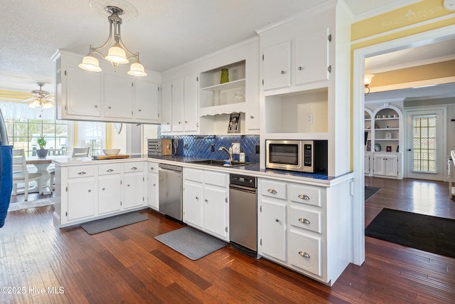 1714 Darian Dr, Elizabeth City, NC 27909 - kitchen with open shelves, plenty of natural light, appliances with stainless steel finishes, and a sink