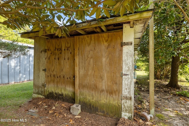 view of shed
