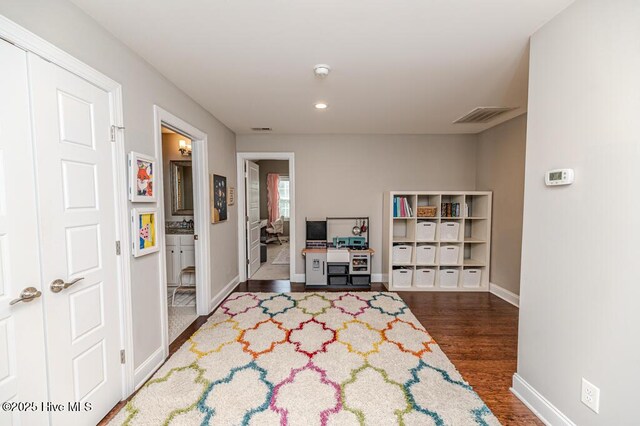 22 Calhoun Ln, Pinehurst, NC 28374 - office area with baseboards, wood finished floors, and recessed lighting