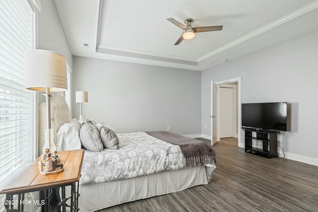 144 Pelican Pointe Dr, Elizabeth City, NC 27909 - bedroom with wood finished floors, a raised ceiling, multiple windows, and baseboards