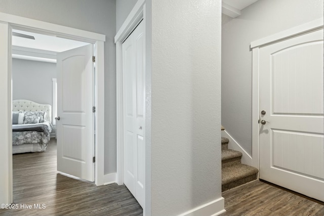 144 Pelican Pointe Dr, Elizabeth City, NC 27909 - hall featuring stairway and wood finished floors