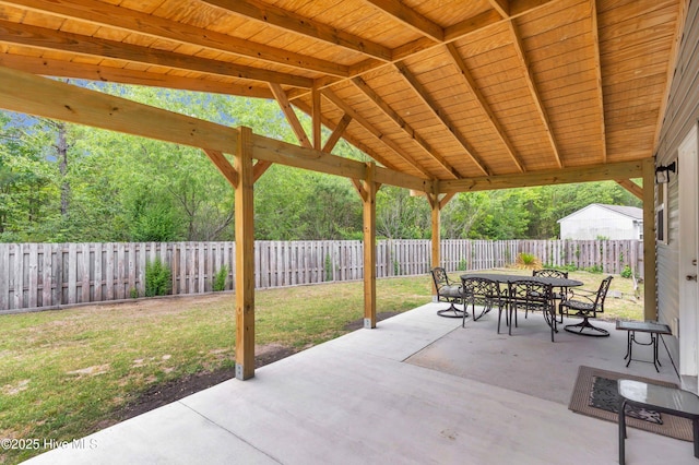 view of patio featuring outdoor dining space