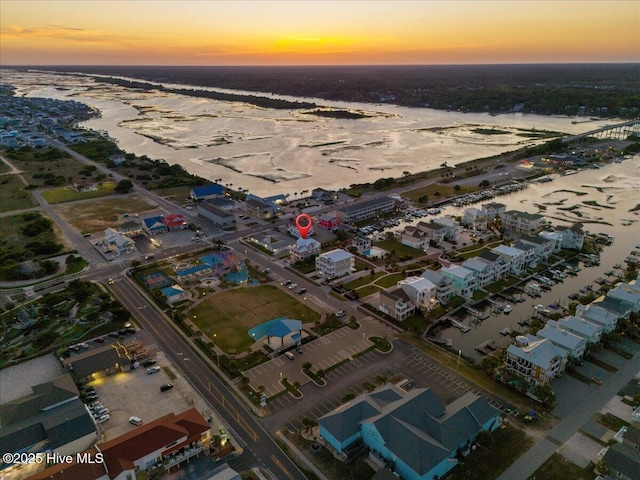 1 Gatha Ln, Ocean Isle Beach, NC 28469 - aerial view at dusk with a water view