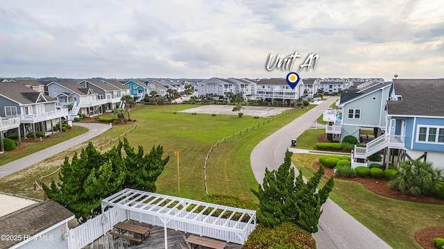 aerial view featuring a residential view