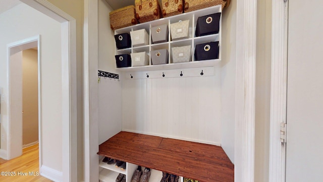 mudroom featuring wood finished floors