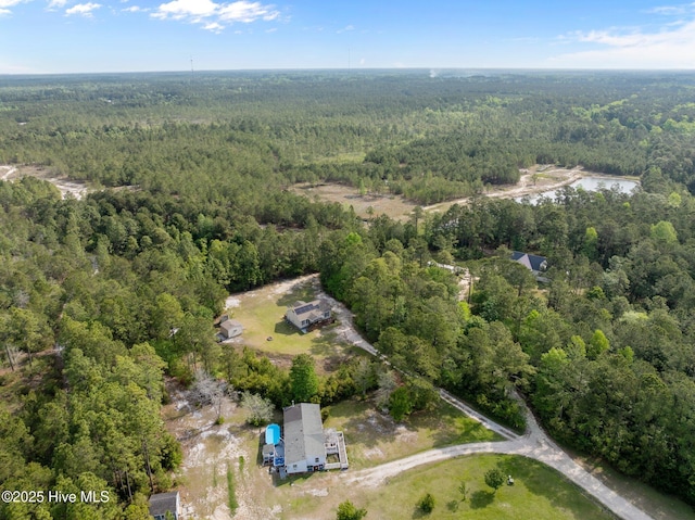 drone / aerial view with a forest view