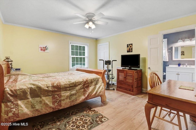 105 Harbor Dr, Washington, NC 27889 - bedroom featuring crown molding and light wood-type flooring