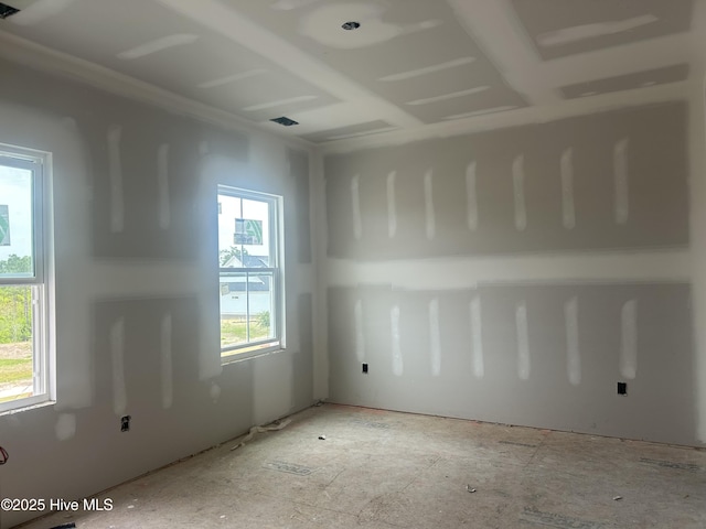 spare room with visible vents
