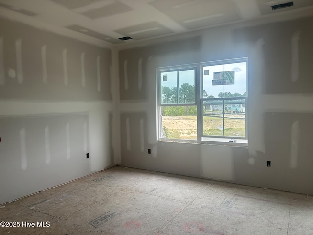 spare room with visible vents