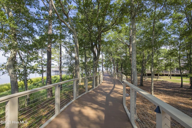 view of community featuring a water view