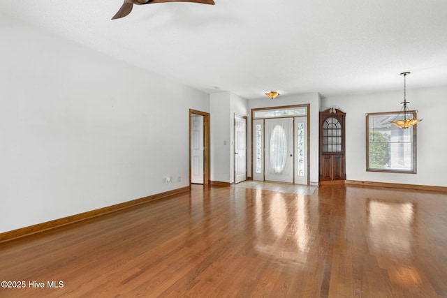 163 Middleton Dr, Hertford, NC 27944 - interior space with baseboards, wood finished floors, and ceiling fan