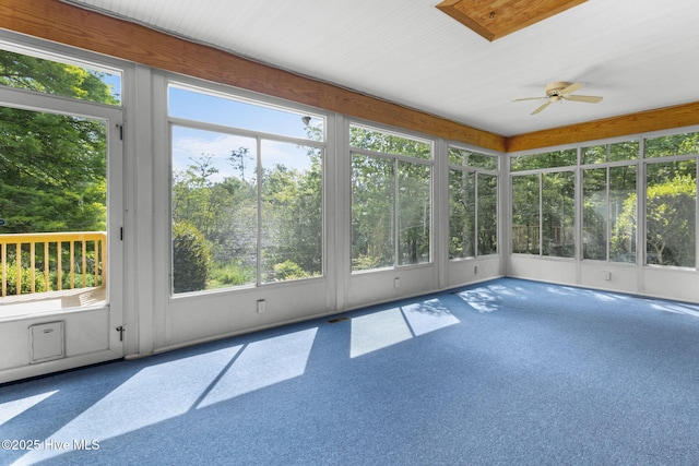 163 Middleton Dr, Hertford, NC 27944 - unfurnished sunroom featuring ceiling fan