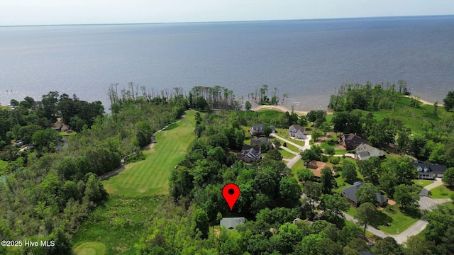 163 Middleton Dr, Hertford, NC 27944 - bird's eye view featuring view of golf course, a water view, and a residential view