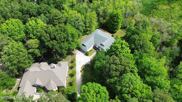 163 Middleton Dr, Hertford, NC 27944 - birds eye view of property featuring a forest view