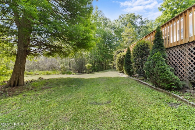 163 Middleton Dr, Hertford, NC 27944 - view of yard featuring a wooden deck
