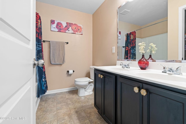 1516 Round Ridge Rd SE, Bolivia, NC 28422 - bathroom featuring a shower with shower curtain, toilet, and a sink