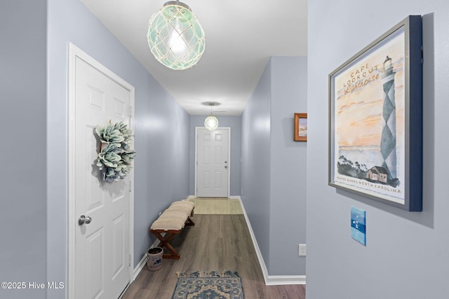 1516 Round Ridge Rd SE, Bolivia, NC 28422 - hall featuring baseboards and dark wood finished floors