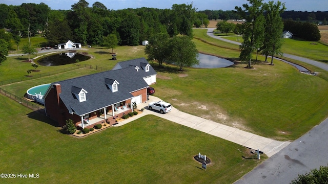 106 Ehrhardt Way, Princeton, NC 27569 - birds eye view of property with a water view