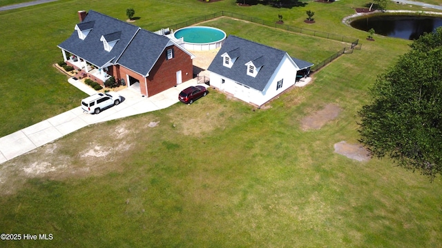 106 Ehrhardt Way, Princeton, NC 27569 - drone / aerial view featuring a water view