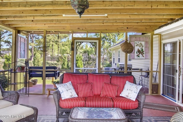 view of sunroom