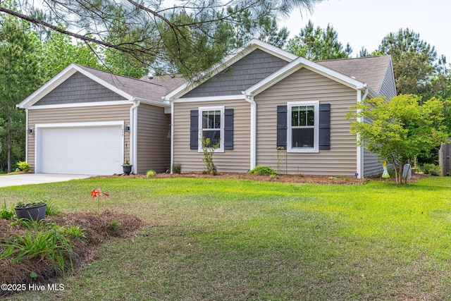 1699 Haldon Ln SE, Bolivia, NC 28422 - ranch-style house with driveway, a front lawn, and a garage