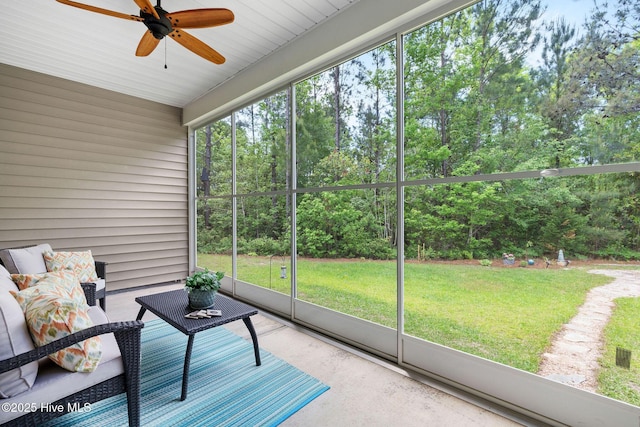 1699 Haldon Ln SE, Bolivia, NC 28422 - sunroom / solarium featuring ceiling fan