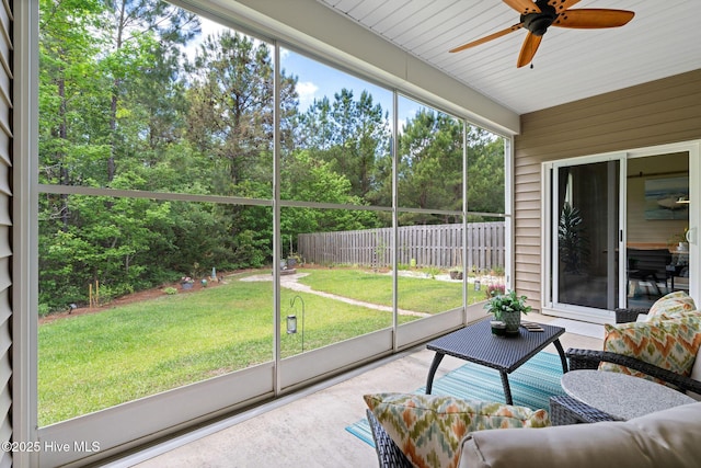 1699 Haldon Ln SE, Bolivia, NC 28422 - sunroom featuring a ceiling fan