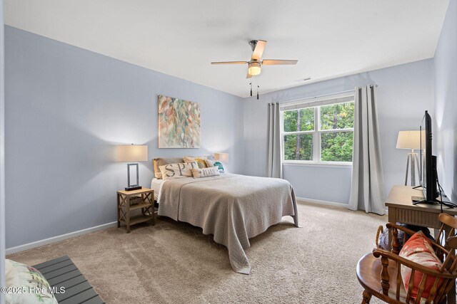 1699 Haldon Ln SE, Bolivia, NC 28422 - bedroom featuring baseboards, a ceiling fan, and light colored carpet
