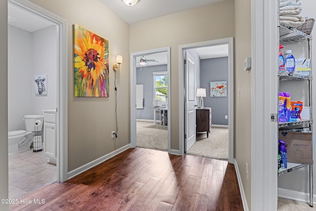 1699 Haldon Ln SE, Bolivia, NC 28422 - hall with baseboards and wood finished floors