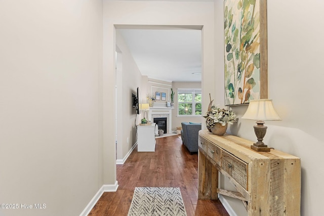 1699 Haldon Ln SE, Bolivia, NC 28422 - hallway featuring baseboards and dark wood finished floors