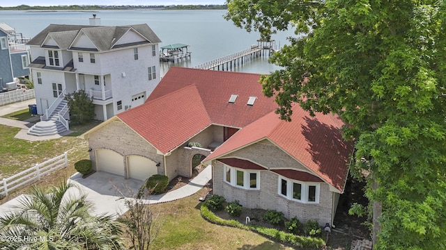 995 Chadwick Shores Dr, Sneads Ferry, NC 28460 - view from above of property with a nearby body of water
