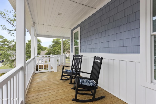 deck with a porch